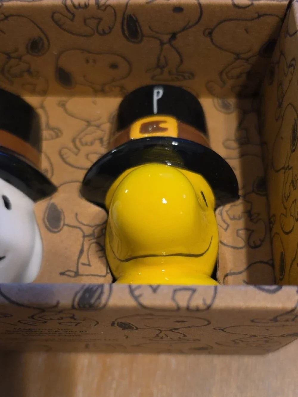 Rae Dunn Peanuts Snoopy & Woodstock S&P Shakers - White, Yellow & Black New